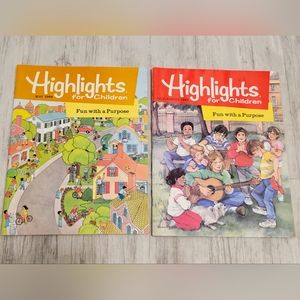 VTG Highlights For Children Magazine Set (2) July-Aug, May 1988 Kids Educational